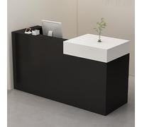 Elegante e moderno banco per reception con contenitore aperto e cassetto chiudibile a chiave, perfetto per la reception per ufficio, vendita al dettaglio e ospitalità, dimensioni: 90 x 50 x 100 cm