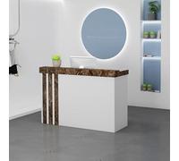Elegante e moderno banco reception - banco compatto per cassa al dettaglio, stazione di ricezione in piedi, elegante bancone negozio per aziende e uffici