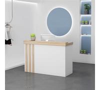 Elegante e moderno banco reception - bancone della reception, stazione di cassa per vendita al dettaglio, mobili da ufficio compatti, elegante bancone negozio per un servizio clienti efficiente (A,80)