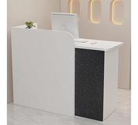 Elegante e moderno banco reception con cassetto chiudibile e passacavi - elegante banco cassa per le aziende - soluzione per la ricezione di 80 cm (nero)