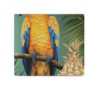 Elegante e portatile, piccolo portamonete con stampa di pappagallo, ananas e uccello, perfetto per zaini, borse a tracolla, tasche, ecc.