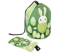 Elegante e pratica borsa per il trucco da donna, impermeabile, alla moda, elegante, pratica per organizzare i trucchi, con uova di coniglietto pasquale verde, Multicolore,