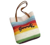 Elegante E Pratico Arcobaleno Tessuto Borsa Da Viaggio Borse A Tracolla Spaziosa Borsa Per Vacanze In Spiaggia E Shopping In Città Borsa Da Spiaggia Con Grande Capacità, d