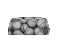 Elegante e pratico astuccio in pelle con stampa di baseball, elegante e pratico, perfetto per l'ufficio e la scuola, Oro, Taglia unica, Astuccio per trucchi