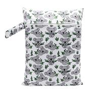 Elegante e pratico sacchetto per avvolgere il bambino stampa cartone animato bagnato asciutto pannolino borsa con cerniera per i genitori di viaggio per le escursioni e i viaggi del bambino borsa
