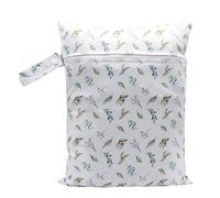 Elegante e pratico sacchetto per avvolgere il bambino stampa cartone animato bagnato asciutto pannolino borsa con cerniera per i genitori di viaggio per le escursioni e i viaggi del bambino borsa