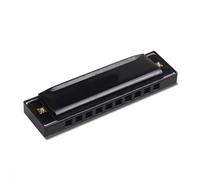 Elegante e raffinata armonica vibrato nera a 10 fori con tasto C con corpo in metallo resistente Armonica Per Principianti