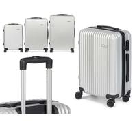 Elegante e robusto set di tre valigie in tonalità grigio chiaro in diverse misure, S, M e L. Tre misure tra cui scegliere in ogni fuga, circostanza o necessità…, grigio chiaro, rigido e, Grigio
