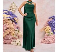 Elegante e romantico vestito da damigella d'onore, slim con decorazione drappeggiata in raso, senza spalline, con spalle scoperte e coda di sirena L,M,S,XL,XS,XXL,XXS,XXXL,XXXXLTessuto intrecciato