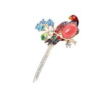 Elegante e sofisticato pappagallo pin vibrante colore accessorio portatile per bambini e adulti alla moda abiti eleganti distintivo unico uccello, Misura unica, come descritto