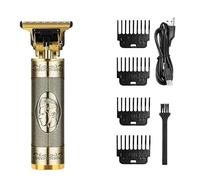 Elegante e versatile professionale, compatto, potente, ricaricabile, con spazzola per la pulizia, ideale per uso domestico e barbiere, colore: oro