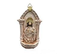 Elegante Europea Resine Scultura Murale Decori Fontana di Preghiera Acqua Sacra Scrittura Per Chiesa Home O Giardino Mostra Decorazioni Religiose Parete Caratteri