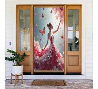 Elegante farfalla donna stampa n. 233 coperture decorative per porta, decorazione per interni ed esterni, primavera, estate, autunno, inverno, Halloween, Natale, decorazioni per la casa
