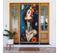 Elegante farfalla donna stampa n. 885 coperture decorative per porta, decorazione per interni ed esterni, primavera, estate, autunno, inverno, Halloween, Natale, decorazioni per la casa