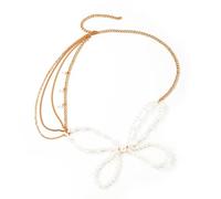 Elegante farfalla perle catena vita per le donne regolabile perline gioielli corpo pancia accessorio moda regalo cintura dell'anca simulata, One Size, come descritto, come descritto