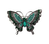 Elegante farfalla strass spilla robusta lega artigianale per anniversario di matrimonio festa di Natale abiti eleganti farfalla abito accessori, Misura unica, come descritto
