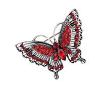 Elegante farfalla strass spilla robusta lega artigianale per anniversario di matrimonio festa di Natale abiti eleganti farfalla abito accessori, Misura unica, come descritto