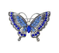 Elegante farfalla strass spilla robusta lega artigianale per anniversario di matrimonio festa di Natale abiti eleganti farfalla abito accessori, Misura unica, come descritto