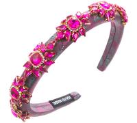 Elegante fascia da ricamo per capelli da donna con strass a forma di fiore, cerchietto per capelli da sposa antiscivolo