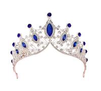 Elegante fascia per capelli con corone grandi per esibizioni e compleanni, con materiali in lega robusta e elegante corona da sposa con cristalli, Misura unica, come descritto