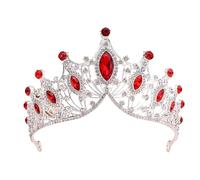Elegante fascia per capelli con corone grandi per esibizioni e compleanni con materiali in lega robusta e eleganti cristalli per eventi formali, Misura unica, come descritto