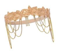Elegante fascia per capelli con fiore di cristallo per feste in maschera femminili copricapo scintillante partito fascia per capelli con frange per il partito degli anni '20
