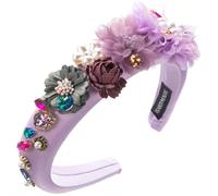 Elegante fascia per capelli con fiore per donna moda strass borchiato fascia per capelli da viaggio cerchietto antiscivolo per capelli ragazza decorazioni per capelli