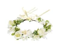 Elegante fascia per capelli con fiori bianchi per matrimoni, corona regolabile per donne e ragazze, romantico accessorio floreale perfetto per spose, damigelle d'onore e piccoli