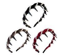 Elegante fascia per capelli sintetici vintage Fluffy Hair Hoops accessorio retrò per feste, matrimoni, colori misti