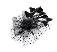 Elegante fascinator con farfalla fermaglio per capelli per sposa matrimonio perle finte impreziosito copricapo moda decorazioni per capelli
