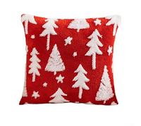Elegante federa in velluto con fiocco di neve, progettata per le celebrazioni natalizie a casa, adatta a cuscini standard da 45,7 x 45,7 cm (rosso)