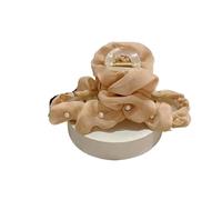 Elegante fermaglio for capelli a forma di squalo con perle in rete for uno styling dei capelli senza sforzo(Khakis)