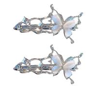 Elegante fermaglio per capelli a forma di farfalla con pietra occhio di gatto, decorazione per capelli da donna
