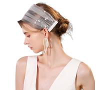 Elegante fermaglio per capelli a forma di velo, elegante e delicato, in pizzo, per sposa e occasioni speciali