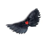 Elegante fermaglio per capelli con ali bianche e nere e strass per gli appassionati di feste