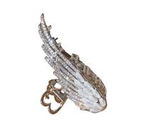 Elegante fermaglio per capelli con cristalli scintillanti a forma di ala e cuore per varie occasioni acconciature da donna