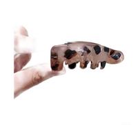 Elegante fermaglio per capelli da donna, design francese, con motivo tartaruga, texture opaca per una presa sicura, piccola clip a banana, per ufficio e vita quotidiana (grigio chiaro)