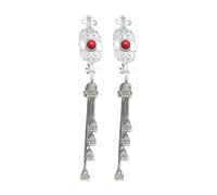 Elegante fermaglio per capelli in lega mongola con nappe e strass per donne che amano lo stile etnico e retrò