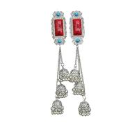 Elegante fermaglio per capelli in lega mongola con nappe e strass per donne che amano lo stile etnico e retrò