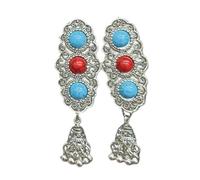 Elegante fermaglio per capelli in lega mongola con nappe e strass per donne che amano lo stile etnico e retrò