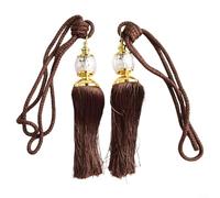 Elegante fermatenda con bella nappa e perline per un incantevole effetto finestra (caffè rosso)