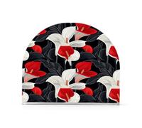 Elegante fiore calla giglio arte etnica rosso nero acrilico bianco portatovaglioli per bar picnic rustico autoportante asciugamano e portatovaglioli decorazione domestica per picnic bar rustico 1