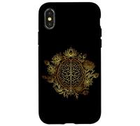 Elegante Floreale Cervello Lotus Consapevolezza Spirituale Custodia per iPhone X/XS