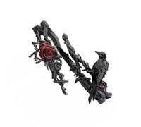 Elegante floreale regolabile in metallo scuro tema corvo rosa disegni versatile gotico accessorio in lega fiore gotico