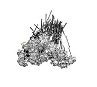 Elegante forcina per capelli in metallo a forma di U per matrimonio con perle e cristalli, forcine per capelli da donna, accessori per gioielli, 20 pezzi (20 spille6)