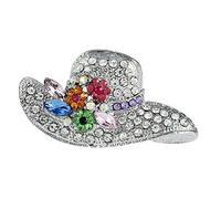 Elegante forma di cappello Spilla Charm Strass Corpetto Smalto Sciarpa Scialle Clip Accessori per abbigliamento Decorazione Matrimonio Colletto da sposa Pin Gioielli Regalo per donne Ragazze Argento N
