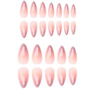 Elegante Forma di Mandorla Stick Su Unghie Gel Art Manicure Disegni Con Consigli Francesi 24PC Per Le Signore Alla Moda Falso
