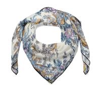 Elegante foulard da collo simile alla seta per donna, foulard con vaso al centro, bandana versatile e morbida, accessori moda.