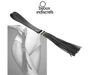 Elegante Frustino in Morbida Nappa Nera Bijoux Indiscrets Maze Tassel Flogger