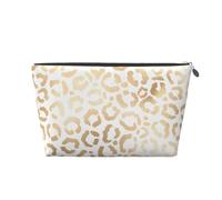 Elegante ghepardo leopardo bianco oro, Borsa da toilette Borsa per trucco Borsa per cosmetici Borsa da toilette da viaggio portatile